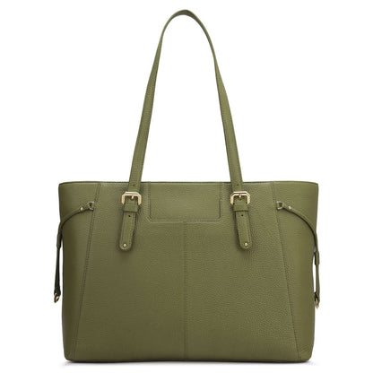 Large Wax Leather Tote - Fern
