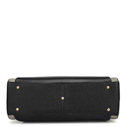 Medium Franzy Leather Satchel - Black