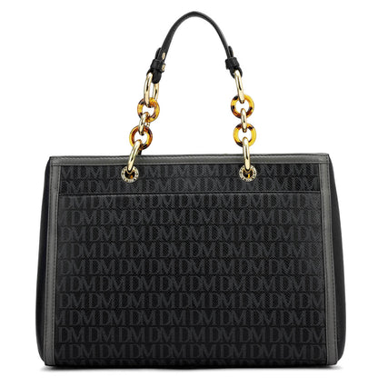 Medium Monogram Franzy Leather Satchel - Black