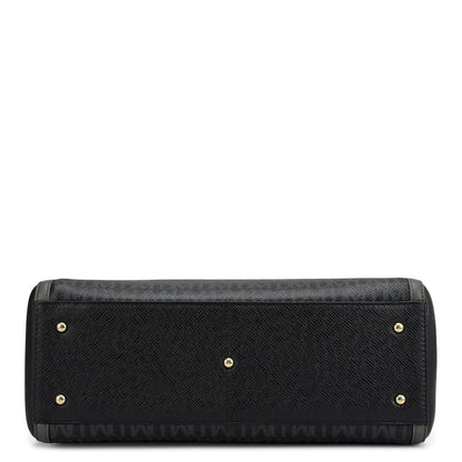 Medium Monogram Franzy Leather Satchel - Black