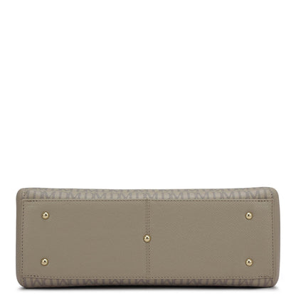 Medium Monogram Franzy Leather Satchel - Chalk