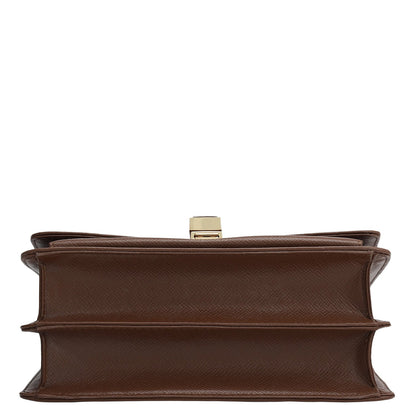 Small Croco Franzy Leather Shoulder Bag - Date