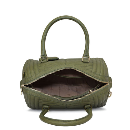 Medium Quilting Leather Satchel - Fern