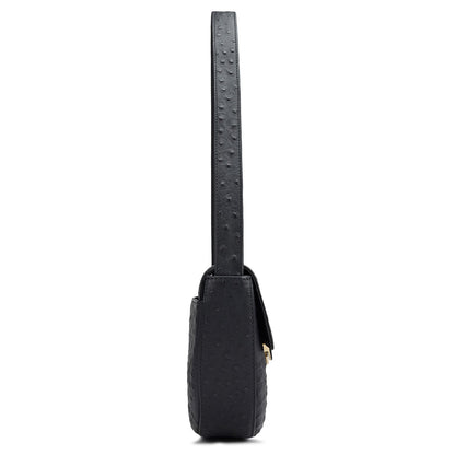 Small Franzy Leather Baguette - Black