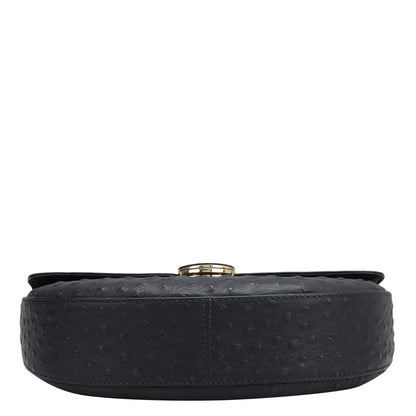 Small Franzy Leather Baguette - Black