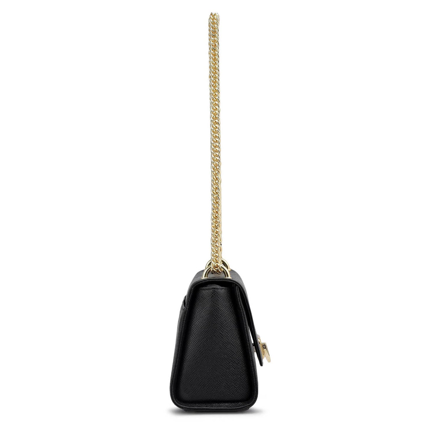Small Franzy Leather Shoulder Bag - Black