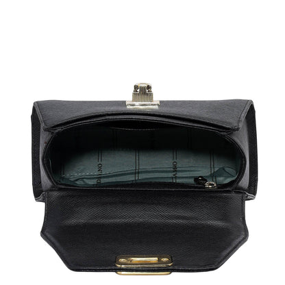 Small Franzy Leather Shoulder Bag - Black