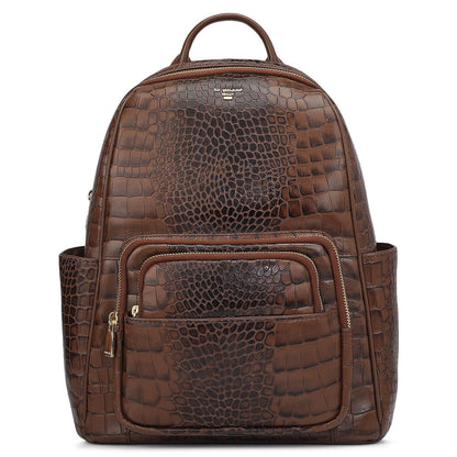 Croco Leather Backpack - Date