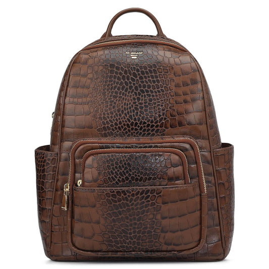Croco Leather Backpack - Date