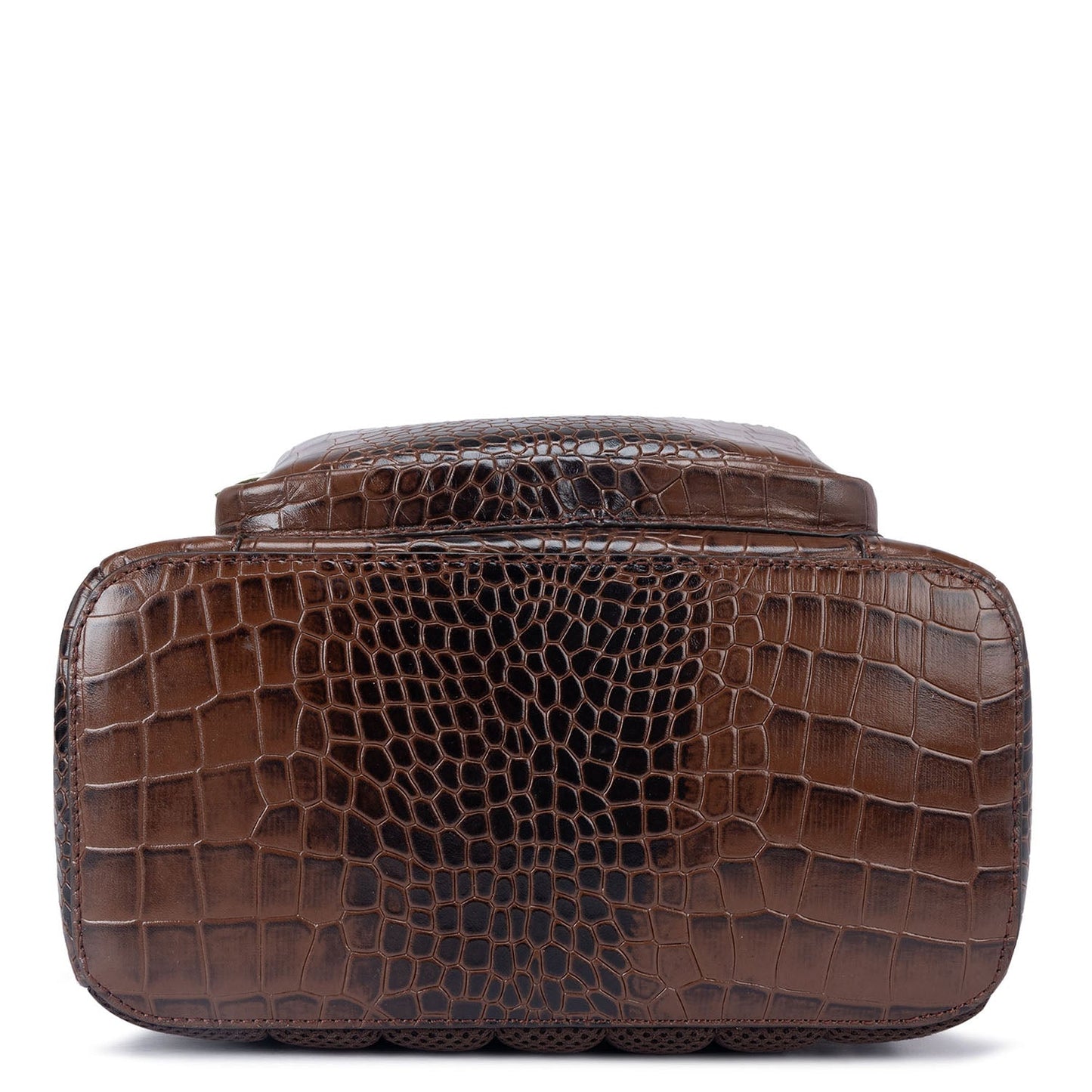 Croco Leather Backpack - Brown