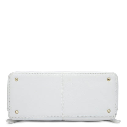 Monogram Franzy Leather Backpack - White