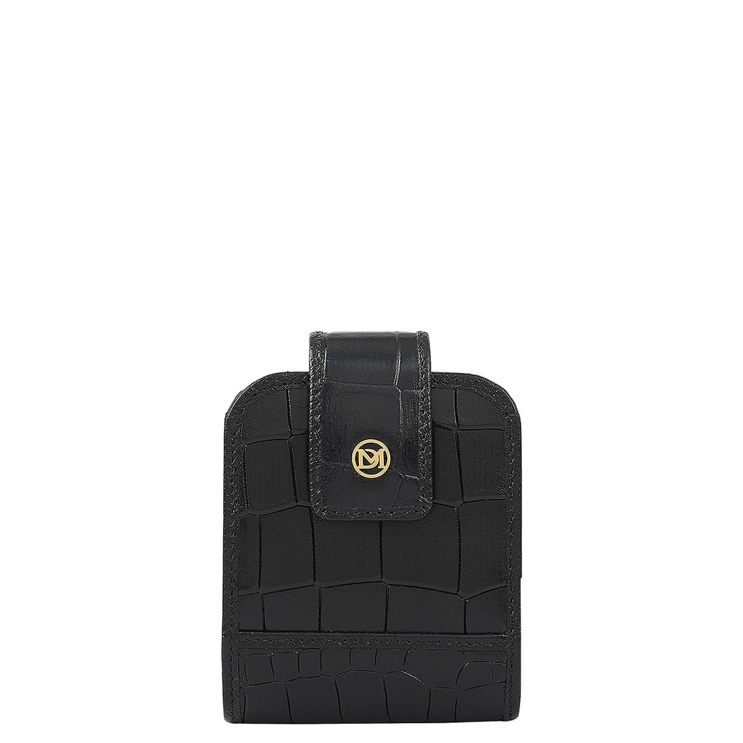 Croco Leather Lipstick Case - Black