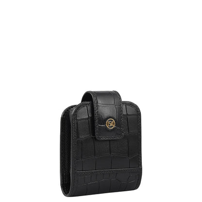 Croco Leather Lipstick Case - Black