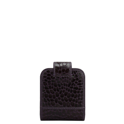 Croco Leather Lipstick Case - Grapevine