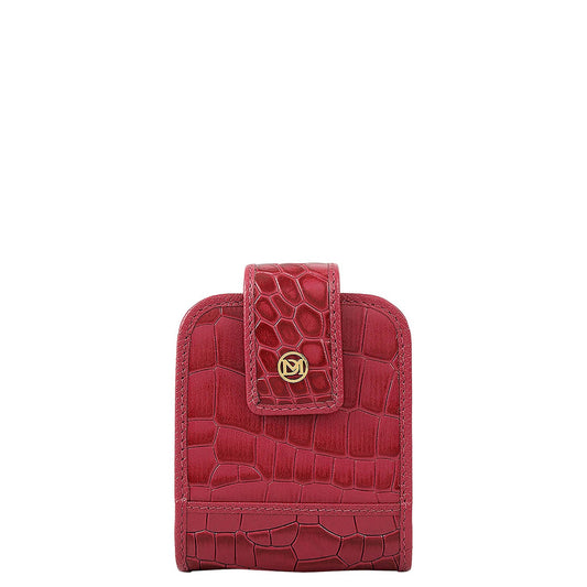 Croco Leather Lipstick Case - Plumberry