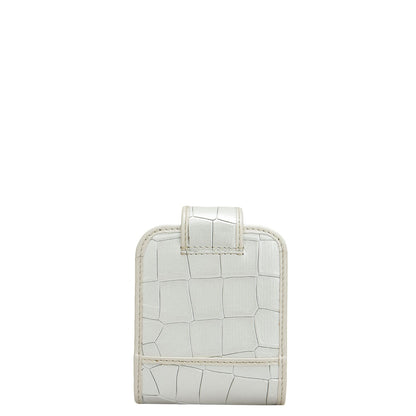 Croco Leather Lipstick Case - Snow
