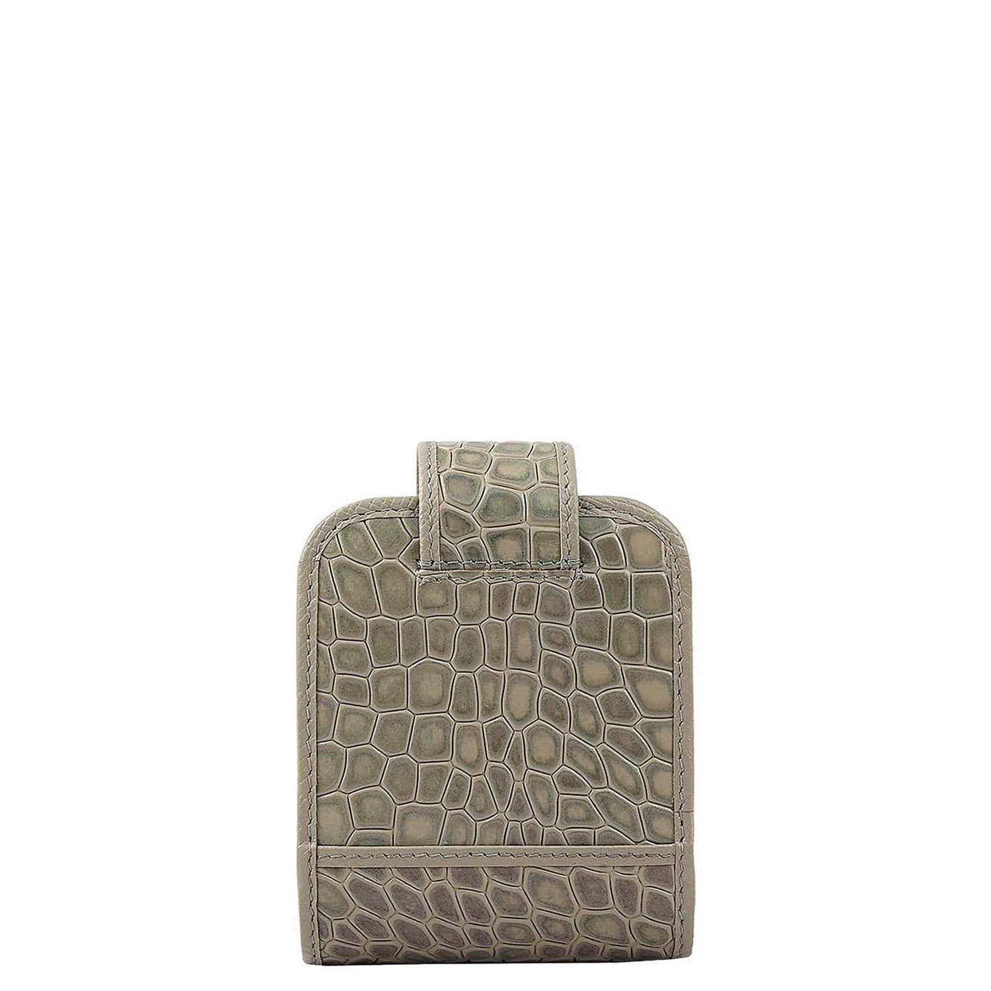 Croco Leather Lipstick Case - Stone Grey