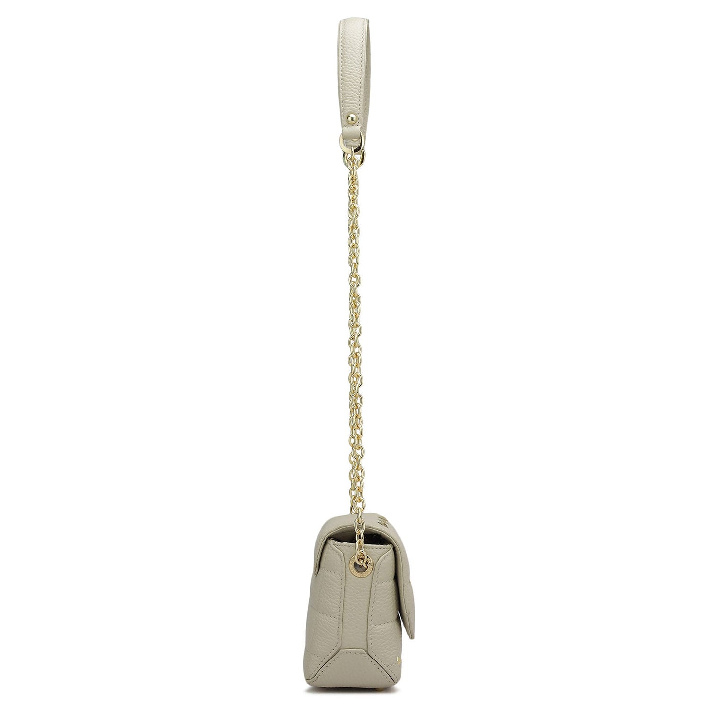 Small Quilting Leather Sling - Ivory