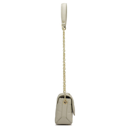 Small Quilting Leather Sling - Ivory
