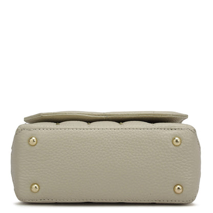Small Quilting Leather Sling - Ivory