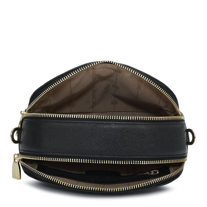 Small Croco Franzy Leather Sling - Black