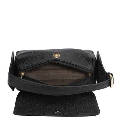 Small Wax Leather Sling - Black