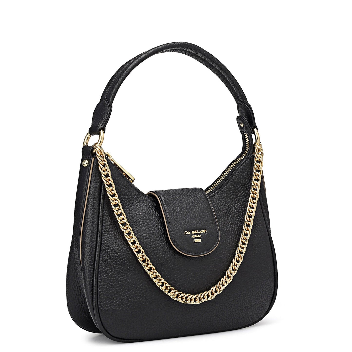 Small Wax Leather Sling - Black