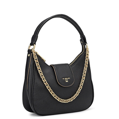 Small Wax Leather Sling - Black