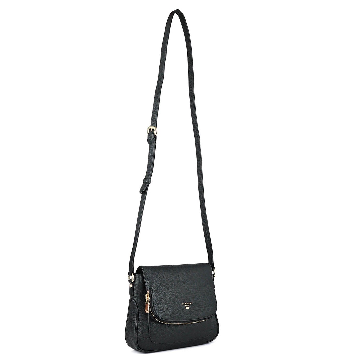 Small Wax Leather Sling - Black