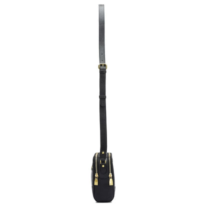 Small Croco Franzy Leather Sling - Black