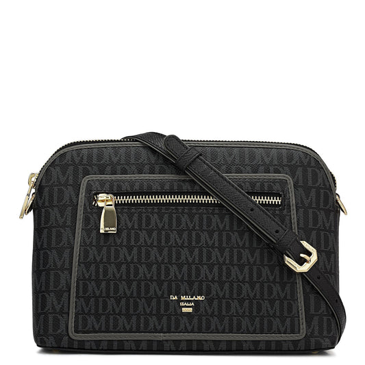 Small Monogram Leather Sling - Black