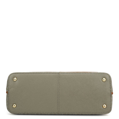 Small Monogram Leather Sling - Stone Grey