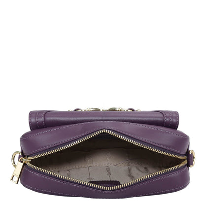 Mini Plain Leather Sling - Grapevine