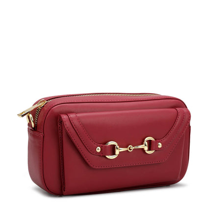 Mini Plain Leather Sling - Plumberry