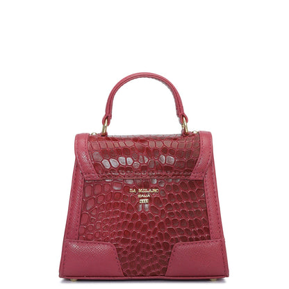 Small Croco Franzy Leather Sling - Plumberry