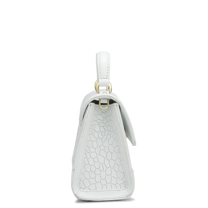 Small Croco Franzy Leather Sling - Snow