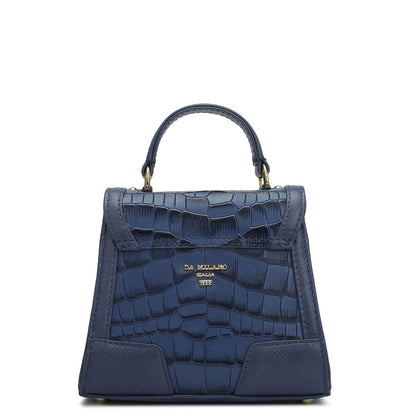 Small Croco Franzy Leather Sling - Stardust