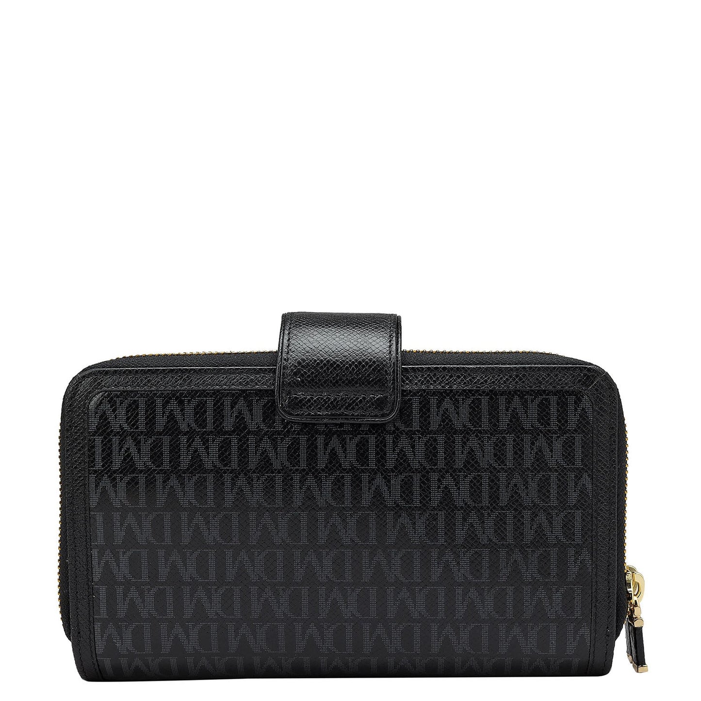 Monogram Leather Ladies Sling Wallet - Black