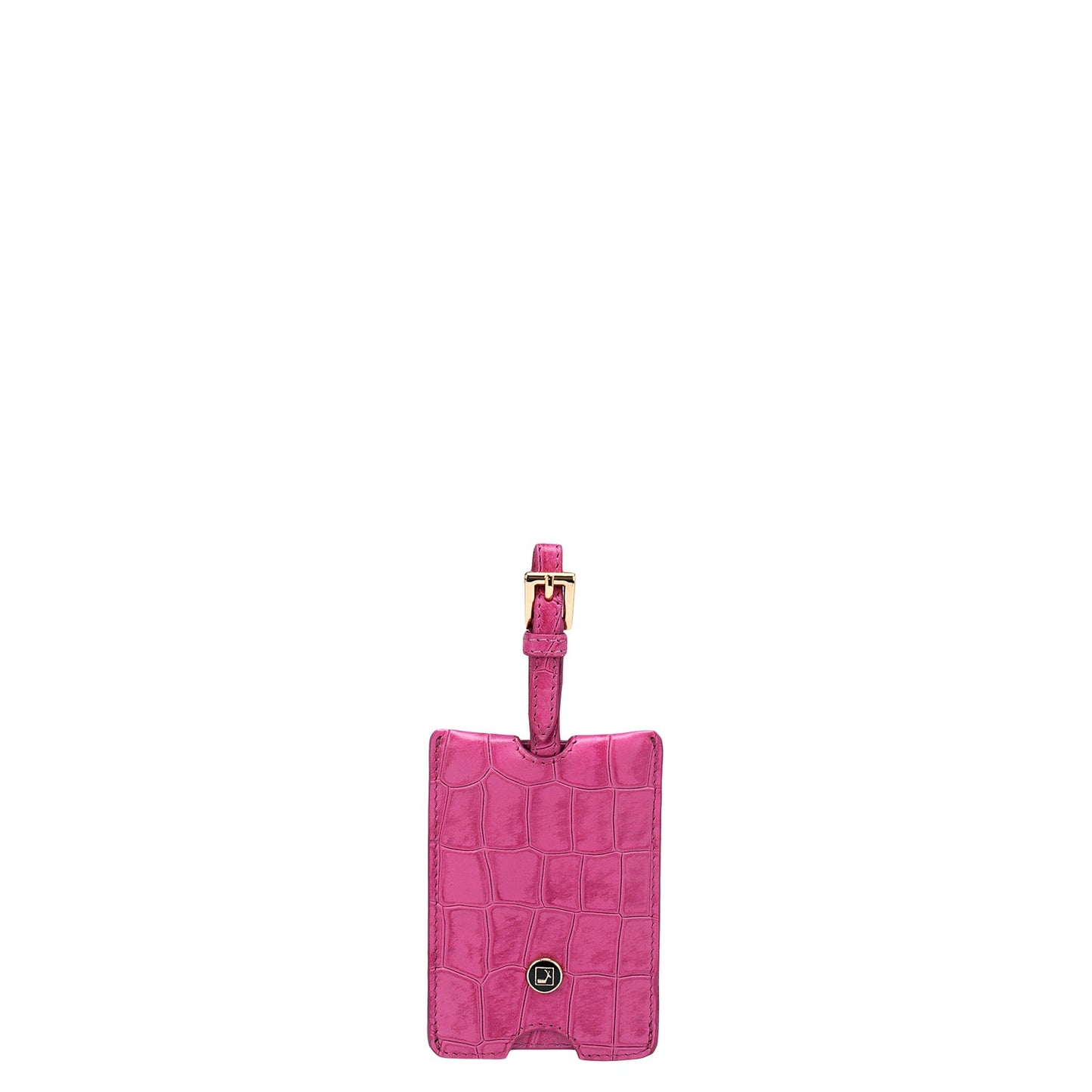 Croco Leather Luggage Tag - Hot Pink