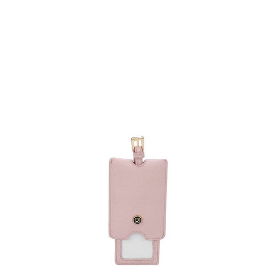 Wax Leather Luggage Tag - Pink