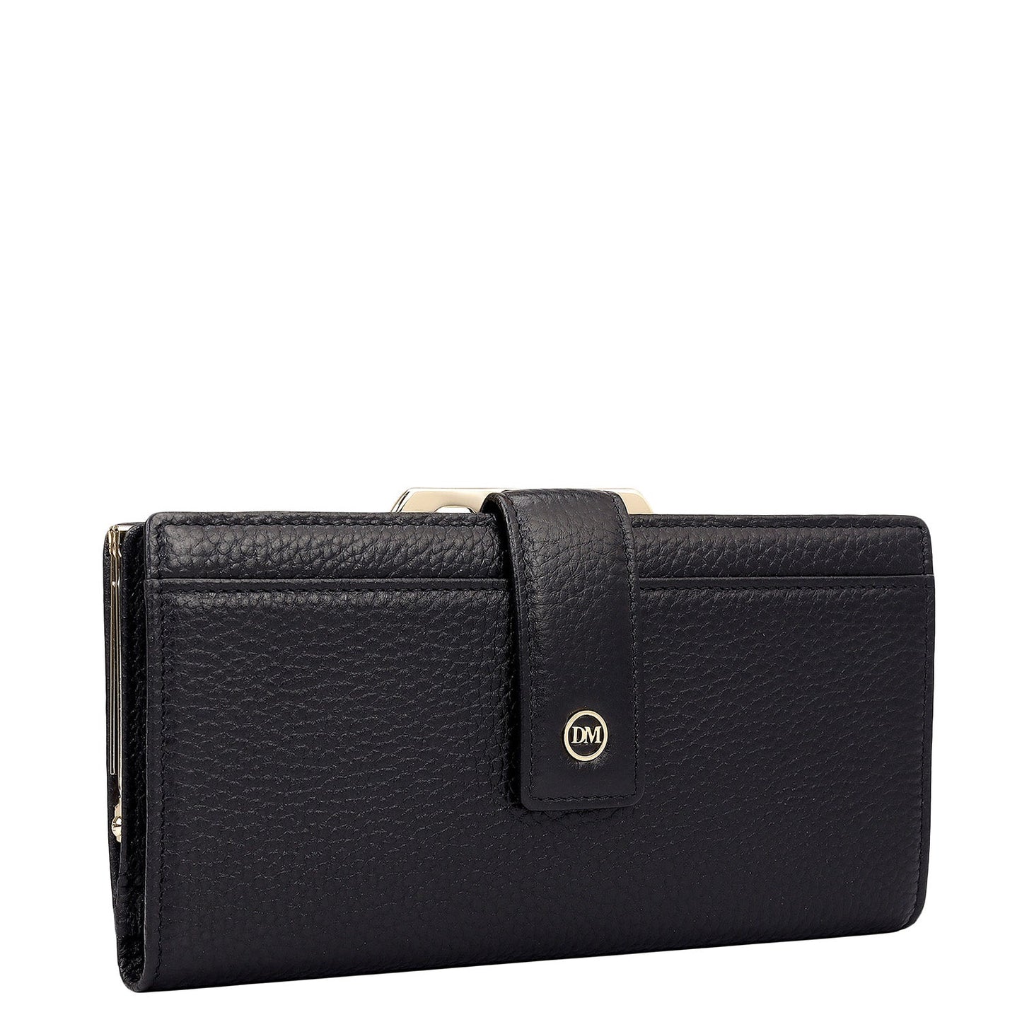 Wax Leather Ladies Wallet - Black
