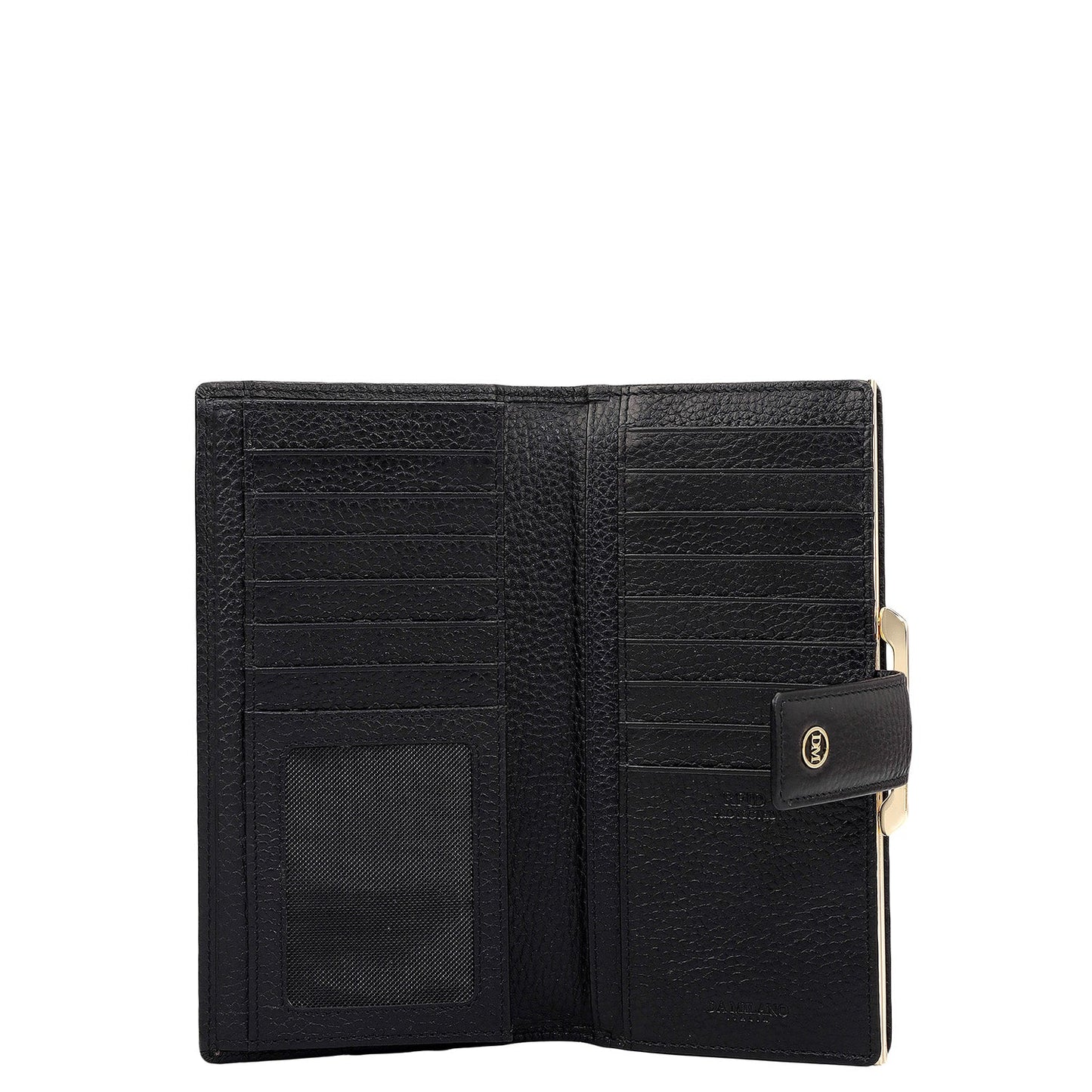 Wax Leather Ladies Wallet - Black