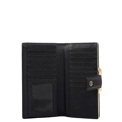 Wax Leather Ladies Wallet - Black