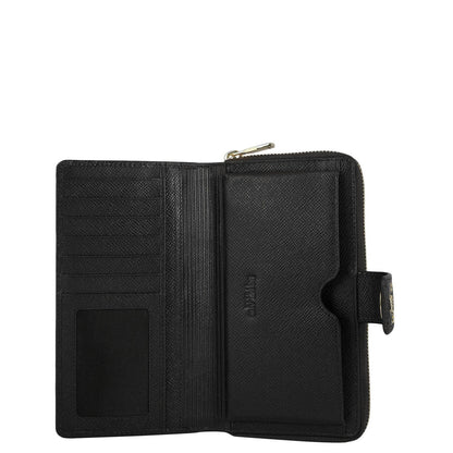 Croco Leather Ladies Wallet - Black