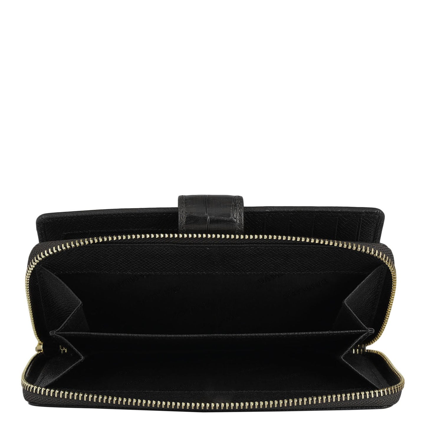 Croco Leather Ladies Wallet - Black