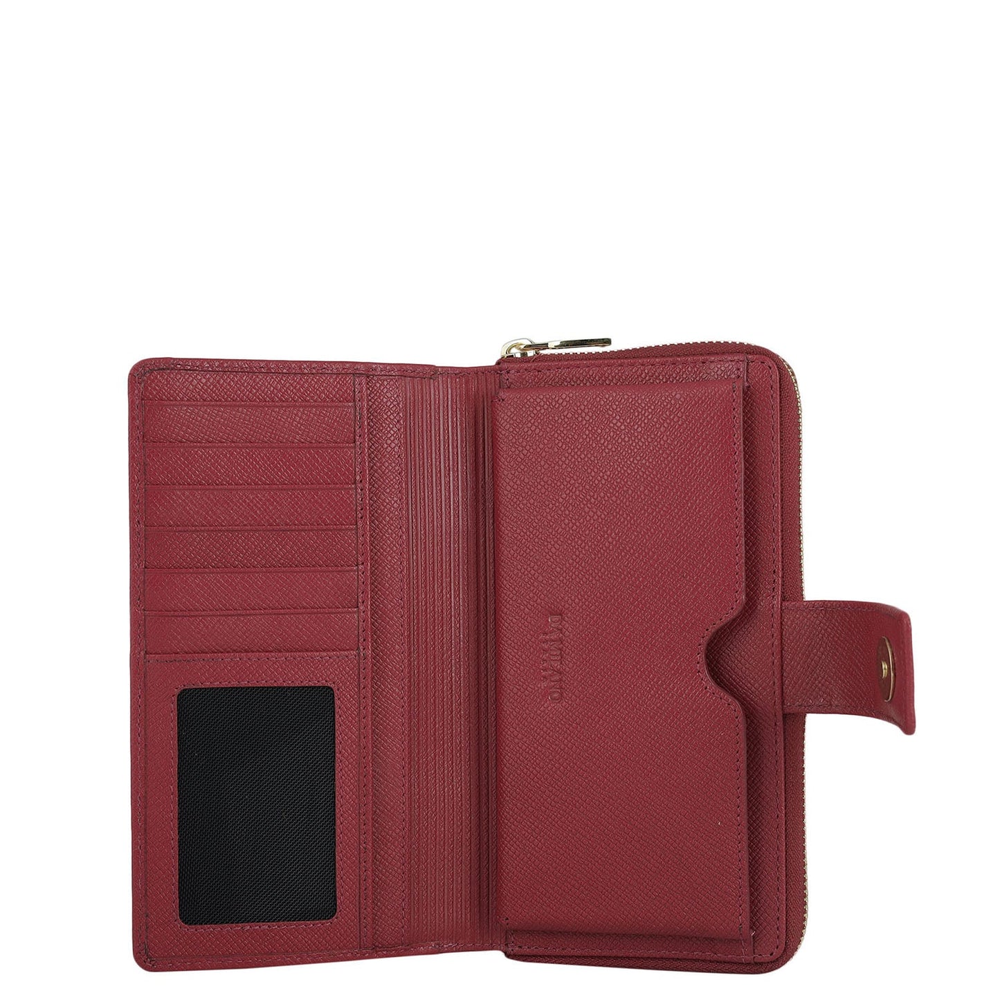 Croco Leather Ladies Wallet - Plumberry