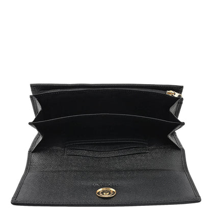 Croco Leather Ladies Wallet - Black