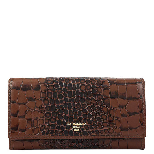 Croco Leather Ladies Wallet - Date