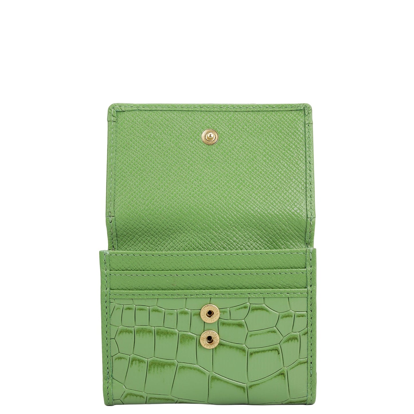 Croco Leather Ladies Wallet - Kiwi