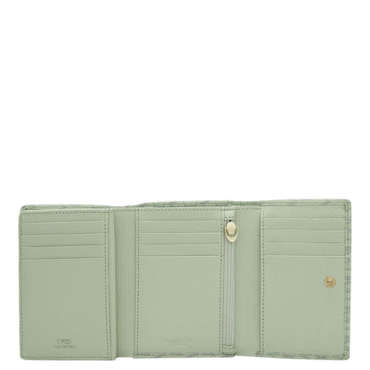 Monogram Leather Ladies Wallet - Mint
